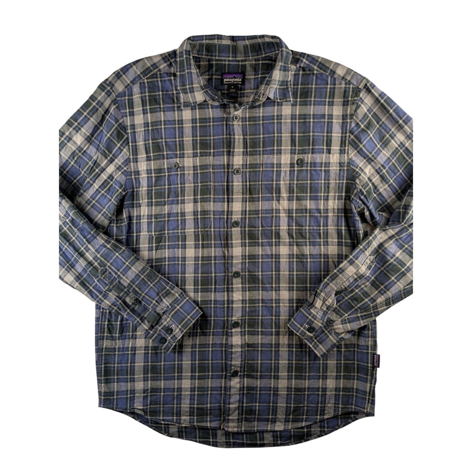 Patagonia Organic Cotton Flannel Shirt Plaid Button Up Long Sleeve Mens M